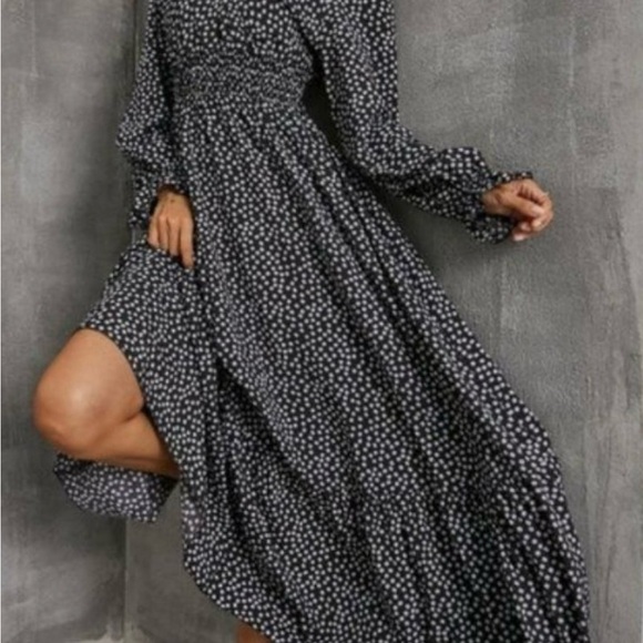 NWT Made With Love Black and White Floral Maxi Dress | XL - Picture 3 of 5